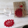 Coaster flying butterfly red